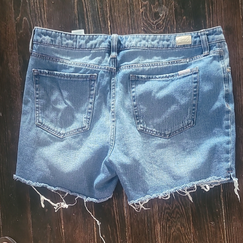 Seven7 Light Blue Ripped Jean Shorts - Picture 2 of 5